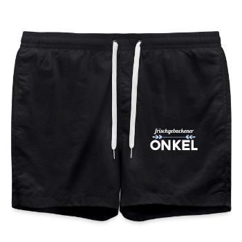 Stolzer frischgebackener Onkel witziges Onkel - Badeshorts - Schwarz - Vorne - AI Model Male 185 light (185cm)