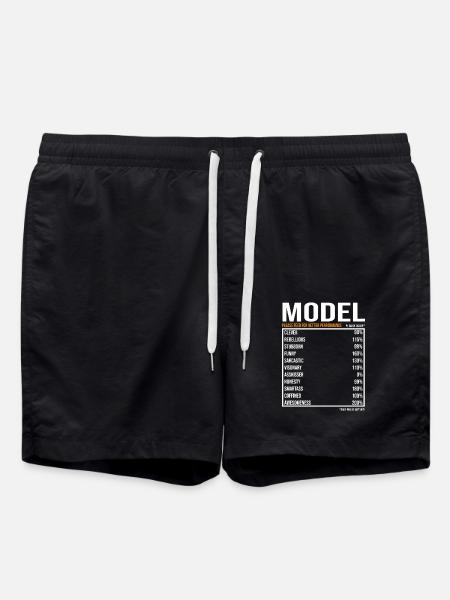 Model Job Spruch - Badeshorts - Schwarz