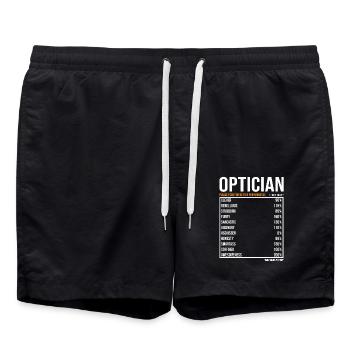 Optiker tageswerte Lustiger Optiker - Badeshorts - Schwarz - Vorne - AI Model Male 185 light (185cm)