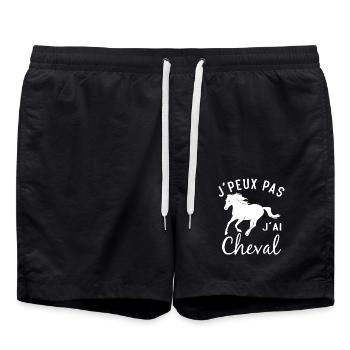 J'peux pas j'ai cheval - Short de bain - noir - Devant - AI Model Male 185 light (185cm)