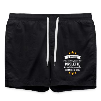 Je vais être grande sœur, Future grande soeur - Short de bain - noir - Devant - AI Model Male 185 light (185cm)