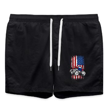 Usa american flag Monster truck 4th of july - Badeshorts - Schwarz - Vorne - AI Model Male 185 light (185cm)