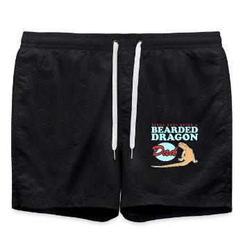 Dragon barbu Papa | Cadeau reptiles dragons barbus - Short de bain - noir - Devant - AI Model Male 185 light (185cm)