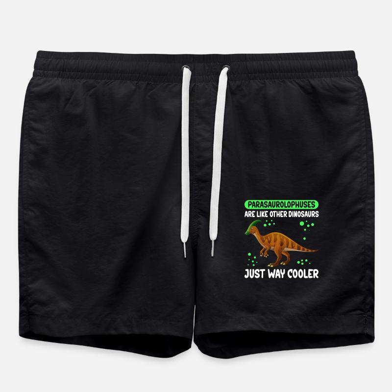 Parasaurolophus Dinosaur | Dinos Gift - Swim Trunks - black
