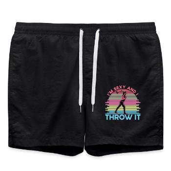 I'm sexy and I throw it - Badeshorts - Schwarz - Vorne - AI Model Male 185 light (185cm)