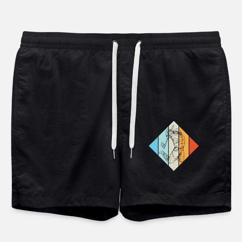 Axe Throw Retro - Swim Trunks - black