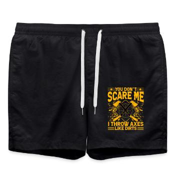 You don't scare me I throw Axes like Dirts - Swim Trunks - black - Front - AI Model Male 185 light (185cm)