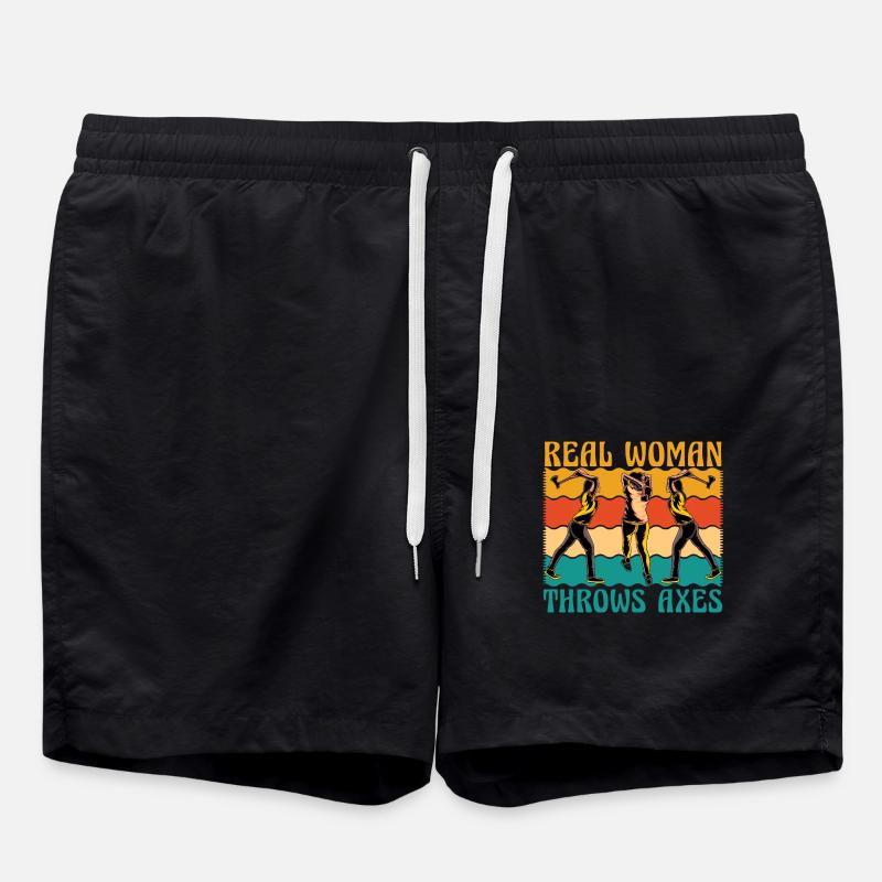 Real Woman throws Axes - Swim Trunks - black