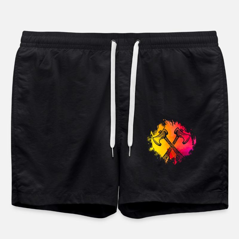 Axe Throw Retro - Swim Trunks - black