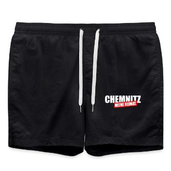 Chemnitz meine Heimat - Badeshorts - Schwarz - Vorne - AI Model Male 185 light (185cm)