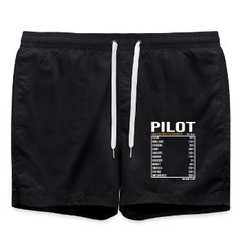 Pilot Daily Values Funny Pilot - Swim Trunks - black - Front - AI Model Male 185 light (185cm)
