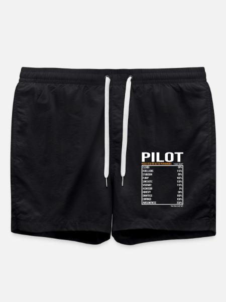 Pilot Daily Values Funny Pilot - Swim Trunks - black