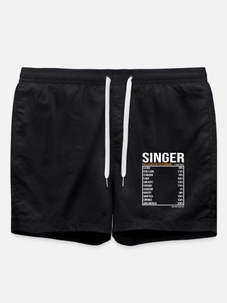 Sänger Sängerin lustig Geschenk Sänger Sängerin - Badeshorts - Schwarz