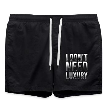 Je n’ai pas besoin de luxe - Short de bain - noir - Devant - AI Model Male 185 light (185cm)