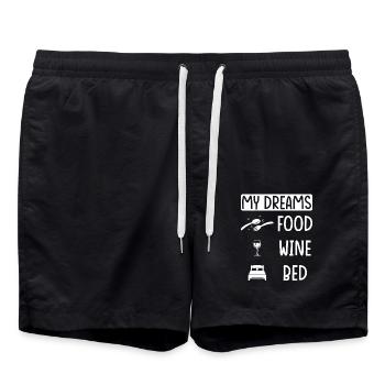 Nourriture Vin Sommeil - Short de bain - noir - Devant - AI Model Male 185 light (185cm)