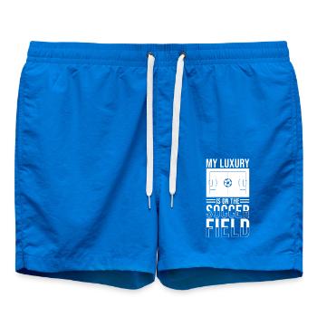 Football footballer saying football pitch - Swim Trunks - cobalt blue - Front