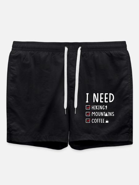 Hiking Mountains Coffee - Swim Trunks - black