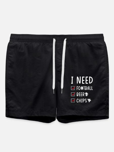Football Beer Chips - Swim Trunks - black