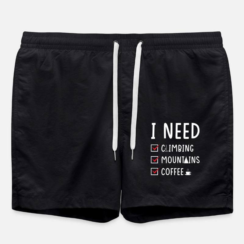 Climbing Mountains Coffee - Swim Trunks - black