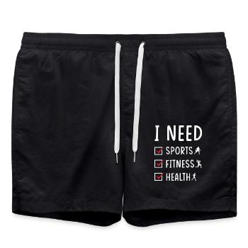 Sport Fitness Santé - Short de bain - noir - Devant - AI Model Male 185 light (185cm)