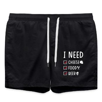 Fromage Nourriture Bière - Short de bain - noir - Devant - AI Model Male 185 light (185cm)