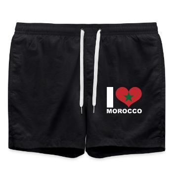 J’aime le Maroc coeur drapeau Maroc - Short de bain - noir - Devant - AI Model Male 185 light (185cm)