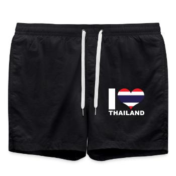 J’aime le drapeau du cœur de la Thaïlande - Short de bain - noir - Devant - AI Model Male 185 light (185cm)