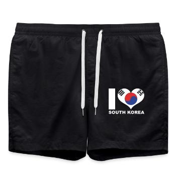 J’adore le drapeau du cœur de la Corée du Sud La Corée du Sud - Short de bain - noir - Devant - AI Model Male 185 light (185cm)