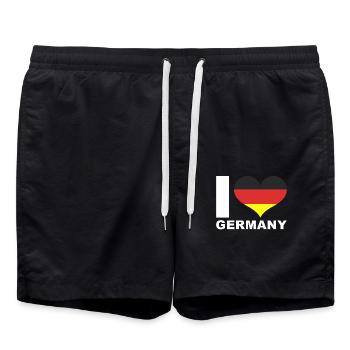 I love Germany heart flag Germany - Swim Trunks - black - Front - AI Model Male 185 light (185cm)