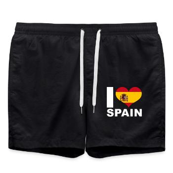 J’aime l’Espagne drapeau du cœur Espagne - Short de bain - noir - Devant - AI Model Male 185 light (185cm)