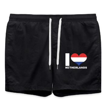 J’adore le drapeau du cœur des Pays-Bas Pays-Bas - Short de bain - noir - Devant - AI Model Male 185 light (185cm)