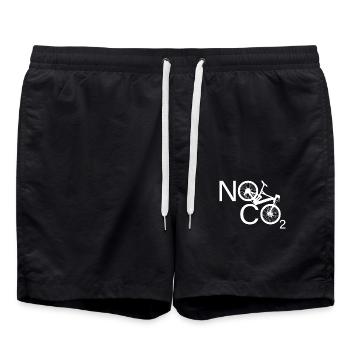Pas de CO2 Vélo Changement climatique VTT VTT E-Bike - Short de bain - noir - Devant - AI Model Male 185 light (185cm)