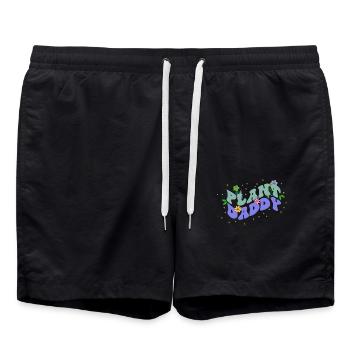 Plant Daddy Fleurs Assorties, Floraison Thème Floral - Short de bain - noir - Devant - AI Model Male 185 light (185cm)