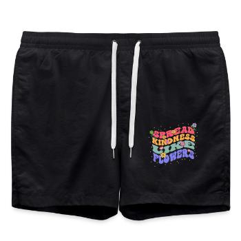 Répandre la gentillesse comme des fleurs fleurissent - Short de bain - noir - Devant - AI Model Male 185 light (185cm)