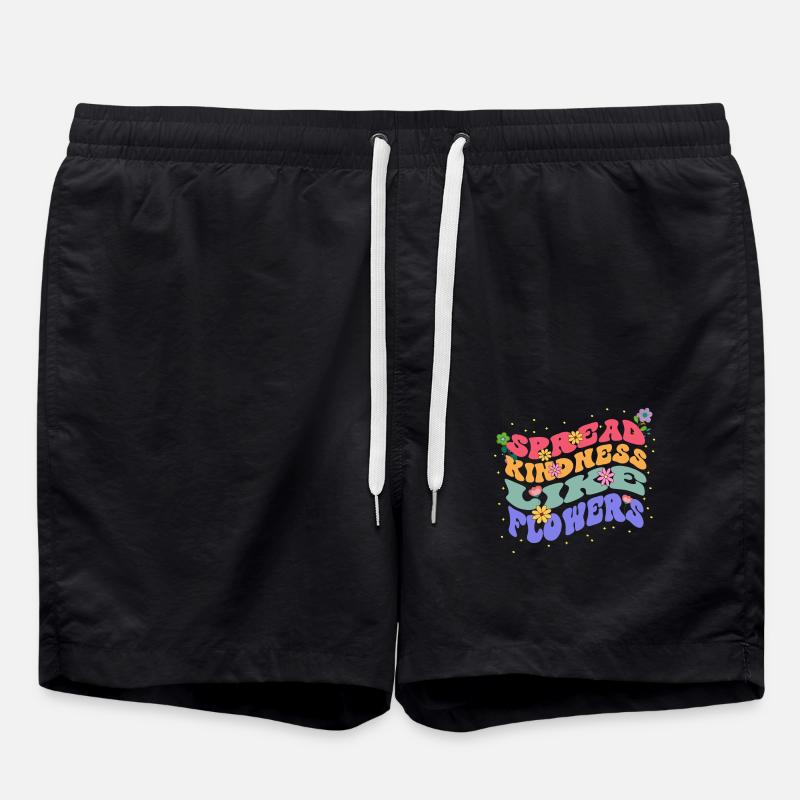 Spreading Kindness Like Flowers Bloom - Swim Trunks - black