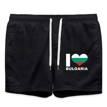 J’aime la Bulgarie drapeau du cœur Bulgarie - Short de bain - noir - Devant - AI Model Male 185 light (185cm)