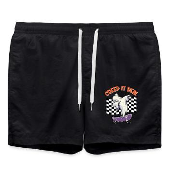 CREEP IT REAL Halloween Dabbing Ghost - Badeshorts - Schwarz - Vorne - AI Model Male 185 light (185cm)