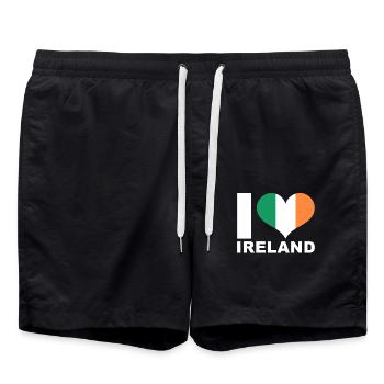 J’aime l’Irlande drapeau du cœur Irlande - Short de bain - noir - Devant - AI Model Male 185 light (185cm)