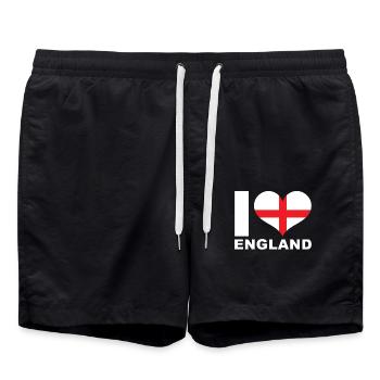 J’aime l’Angleterre drapeau du cœur Angleterre - Short de bain - noir - Devant - AI Model Male 185 light (185cm)