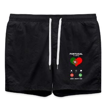 Portugal is calling Portugal Heart Souvenir - Swim Trunks - black - Front - AI Model Male 185 light (185cm)
