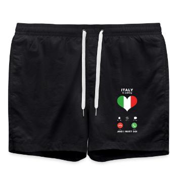 Italy is calling Italy Heart Souvenir - Swim Trunks - black - Front - AI Model Male 185 light (185cm)