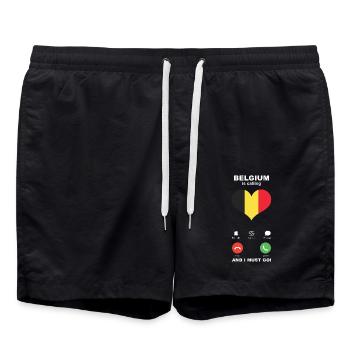 La Belgique appelle Belgium Heart Souvenir - Short de bain - noir - Devant - AI Model Male 185 light (185cm)