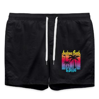 Anakena Beach Chile - Badeshorts - Schwarz - Vorne - AI Model Male 185 light (185cm)
