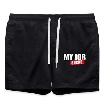 Mon travail est nul - Short de bain - noir - Devant - AI Model Male 185 light (185cm)