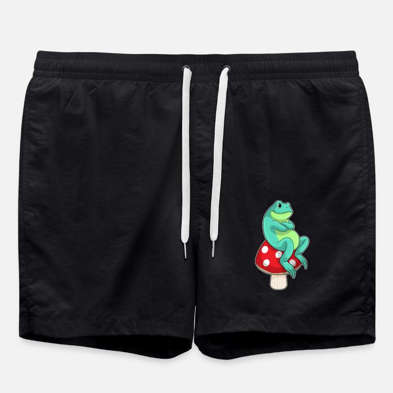 Frog with mushroom - Swim Trunks - black