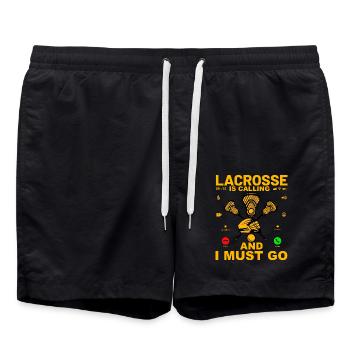 Lacrosse is calling and I must go - Badeshorts - Schwarz - Vorne - AI Model Male 185 light (185cm)