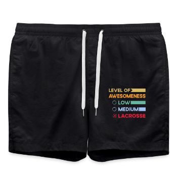Level of Awesomeness Low Medium Lacrosse - Swim Trunks - black - Front - AI Model Male 185 light (185cm)