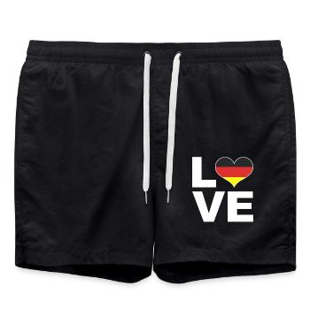 I love Germany heart flag Germany - Swim Trunks - black - Front - AI Model Male 185 light (185cm)