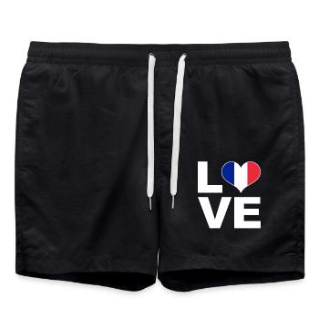 Ich liebe Frankreich Herz Flagge Frankreich - Badeshorts - Schwarz - Vorne - AI Model Male 185 light (185cm)