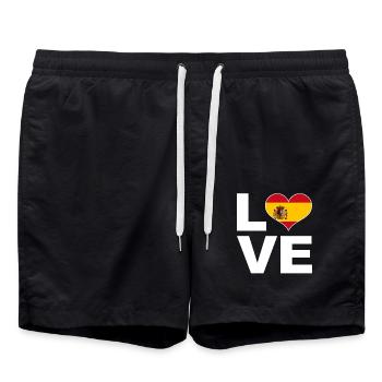 J’aime l’Espagne drapeau du cœur Espagne - Short de bain - noir - Devant - AI Model Male 185 light (185cm)